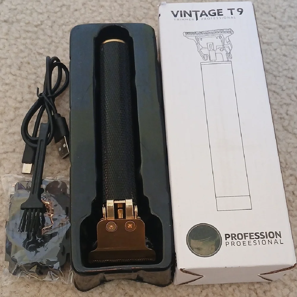 Vintage T9 Professional Cordless Black & Gold Hair Trimmer